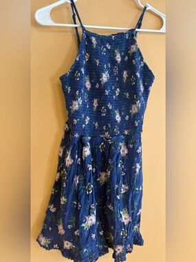 American Eagle Outfitters Navy Floral Smocked Romper